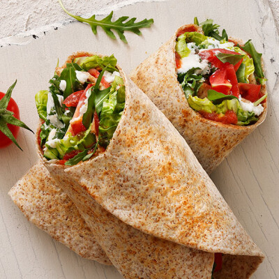 Wrap with goat cheese