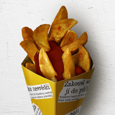 Patatas with Heinz ketchup