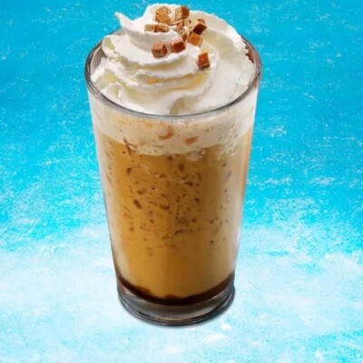 Salted Caramel Fraffee with Coconut Milk and Whipped Cream