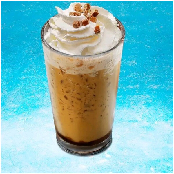 Salted Caramel Fraffee with Coconut Milk and Whipped Cream